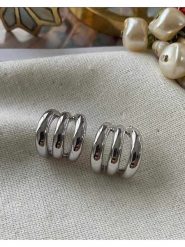 Luseera Pozłacane kolczyki-półkreole rozmiar: onesize. Szare kolczyki Luseera, pozłacane. Za 66.16 zł.