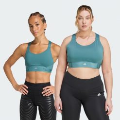 Biustonosz FastImpact Luxe Run High-Support. Niebieskie bielizna sportowa Adidas, s, bez wzorów, z materiału. Za 349.00 zł.