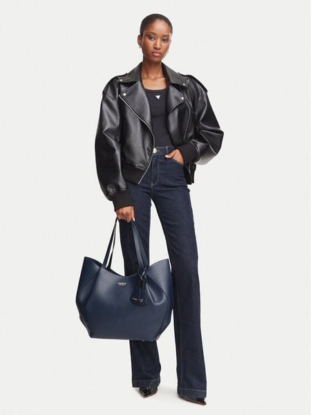 Guess Torebka Amorette HWBG78 98240 Granatowy. Niebieskie shopper Guess, z aplikacjami, ze skóry, bez dodatków. Za 714.99 zł.