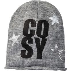 Czapka dzianinowa beanie w gwiazdy bonprix szary. Czapki bonprix. Za 16.99 zł.