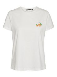 Vero Moda Koszulka w kolorze białym rozmiar: XS. Białe bluzki Vero Moda, xs, bez wzorów, z bawełny, bez kołnierzyka, bez ramiączek. Za 57.60 zł.