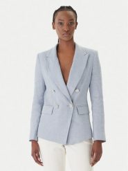 Marella Marynarka Bussola 2613041181 Błękitny Regular Fit. Niebieskie marynarki i żakiety Marella, bez wzorów, ze lnu. Za 1,719.00 zł.