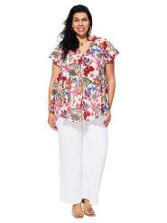 Aller Simplement Bluzka ze wzorem rozmiar: 42/44. Bluzki Aller Simplement, bez wzorów, z bawełny, klasyczne, bez kołnierzyka, bez ramiączek. Za 92.21 zł.