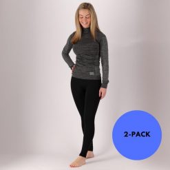 Legginsy termiczne damskie 2 szt. Czarne bielizna sportowa HEAT KEEPER, m, bez wzorów, z materiału. Za 160.29 zł.