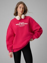 Bluza dresowa oversize bez kaptura damska 4F 4FRSS26TSWSF2993. Białe bluzy 4f, l, bez wzorów, z bawełny, bez kaptura. Za 137.99 zł.