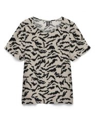 Vero Moda Bluzka w kolorze beżowo-czarnym rozmiar: XL. Brązowe bluzki Vero Moda, s, bez wzorów, z wiskozy, klasyczne, bez kołnierzyka, bez ramiączek. Za 74.28 zł.