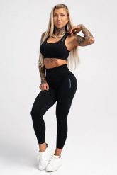 Legginsy fitness damskie Gym Glamour compress. Czarne legginsy GYM GLAMOUR, s, bez wzorów, z materiału. Za 199.99 zł.