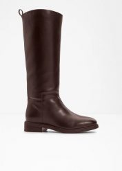 Kozaki. Czarne kozaki bonprix, bez obcasa, bez zapięcia. Za 229.99 zł.