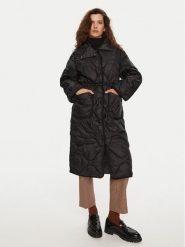 Deha Płaszcz zimowy D12833 Czarny Relaxed Fit. Czarne płaszcze Deha, na zimę, xs, bez wzorów, z syntetyku, bez kaptura. Za 799.99 zł.