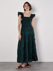 Apricot Sukienka w kolorze zielonym rozmiar: XL. Zielone sukienki Apricot, xl, bez wzorów, z bawełny, bez kołnierzyka, bez ramiączek, maxi. Za 108.99 zł.