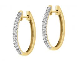 Kolczyki z żółtego złota z brylantami - koła - 0,25 ct - próba 585. Żółte kolczyki Apart, z brylantem, złote. Za 5,190.00 zł.