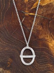 Eclat d'Argent Srebrny naszyjnik z zawieszką - dł. 40 cm rozmiar: onesize. Szare naszyjniki Eclat d'Argent, z cyrkonią, srebrne. Za 130.99 zł.