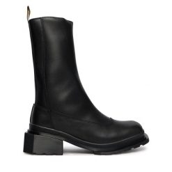 Botki Dr. Martens. Czarne botki Dr. Martens, bez wzorów, bez obcasa, na płaskiej podeszwie, bez zapięcia. Za 1,079.00 zł.