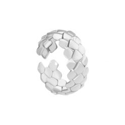 Pierścionek Snake szeroki, posrebrzany. Żółte pierścionki Lilou, posrebrzane. Za 149.00 zł.