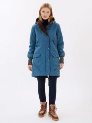 Finside Dwustronna kurtka zimowa "Suomukka" w kolorze niebiesko-brązowym rozmiar: 40. Brązowe kurtki sportowe Finside, na zimę, s, bez wzorów, bez kaptura, outdoorowe. Za 543.90 zł.