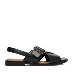 Sandały Lasocki. Czarne sandały Lasocki, bez wzorów, bez obcasa, na płaskiej podeszwie, bez zapięcia. Za 169.99 zł.