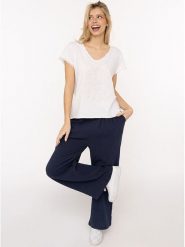 Zwillingsherz Muślinowe spodnie w kolorze granatowym rozmiar: onesize. Niebieskie spodnie materiałowe Zwillingsherz, na co dzień, bez wzorów, z bawełny. Za 132.36 zł.