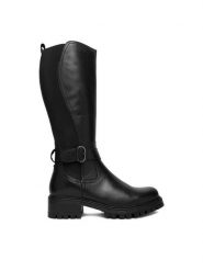 Lasocki Kozaki CEO-WI16-D-466-06 Czarny. Czarne kozaki Lasocki, ze skóry, bez obcasa, na słupku, bez zapięcia. Za 429.99 zł.