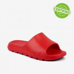 Klapki damskie Coqui Lou. Czerwone klapki Coqui, bez wzorów, bez obcasa. Za 121.99 zł.