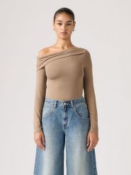 Levi's Bluzka "Clara" w kolorze beżowym rozmiar: S. Brązowe bluzki Levi's®, s, bez wzorów, bez kołnierzyka, bez ramiączek. Za 106.13 zł.