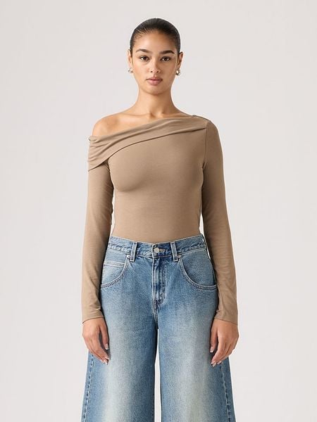 Levi's Bluzka "Clara" w kolorze beżowym rozmiar: S. Brązowe bluzki Levi's®, s, bez wzorów, bez kołnierzyka, bez ramiączek. Za 84.60 zł.
