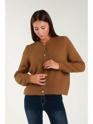 Tamba Kardigan w kolorze jasnobrązowym rozmiar: 36/38. Brązowe kardigany Tamba, bez wzorów, z wełny. Za 154.07 zł.