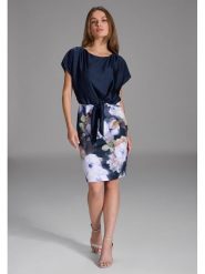 SWING Sukienka w kolorze granatowym rozmiar: 46. Niebieskie sukienki Swing, bez wzorów, bez kołnierzyka, bez ramiączek, mini. Za 260.99 zł.