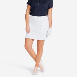 Spódnica ze spodenkami do golfa Inesis WW500. Białe spódnice INESIS, na imprezę, l, bez wzorów, z elastanu, eleganckie, dopasowane. Za 139.99 zł.