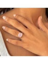 OR Carats Złoty pierścionek z kamieniem szlachetnym rozmiar: 56. Różowe pierścionki OR Carats, z kwarcem, złote. Za 869.99 zł.