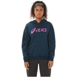 Bluza dresowa sportowa damska Asics Big OTH Hoodie. Niebieskie bluzy Asics, xs, bez wzorów, z bawełny, bez kaptura. Za 212.95 zł.