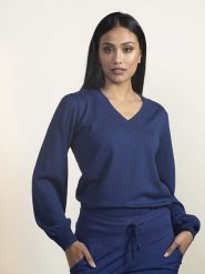 &Co Woman Sweter "Bridget" w kolorze granatowym rozmiar: M. Niebieskie swetry &Co Woman, m, bez wzorów, bez ramiączek. Za 124.05 zł.