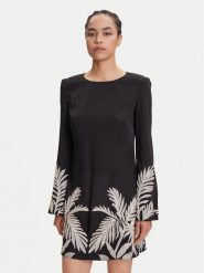 Guess Sukienka koktajlowa W5YK10 WHCU2 Czarny Regular Fit. Czarne sukienki Guess, xl, z aplikacjami, z syntetyku, wizytowe, bez kołnierzyka, bez ramiączek. Za 955.00 zł.