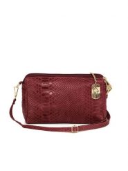 Anna Morellini Skórzana torebka "Luigina" w kolorze bordowym - 25 x 16 x 7 cm rozmiar: onesize. Czerwone torby na ramię Anna Morellini, bez wzorów, z materiału, na ramię, bez dodatków. Za 173.99 zł.