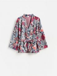 Wzorzysta marynarka - wielobarwny. Marynarki i żakiety Reserved, l, bez wzorów, z tkaniny. Za 139.99 zł.
