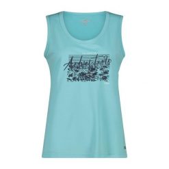 Koszulka damska turystyczna CMP 38T6666. Niebieskie bluzki CMP, xl, bez wzorów, eleganckie, bez kołnierzyka, bez ramiączek. W wyprzedaży za 76.99 zł.