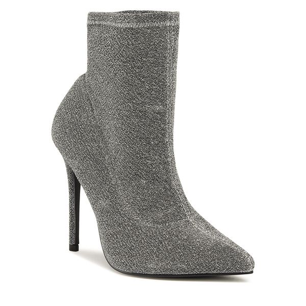 Botki DeeZee. Szare botki DeeZee, bez wzorów, bez obcasa, na szpilce, bez zapięcia. Za 99.99 zł.