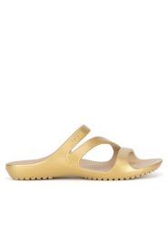Crocs Klapki KADEE II METALLIC SANDAL W 210147-710 Złoty. Żółte klapki Crocs, bez wzorów, z materiału, bez obcasa. Za 149.99 zł.
