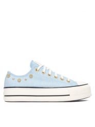 Converse Trampki Chuck Taylor All Star Heathered Glam A17596C Niebieski. Niebieskie trampki Converse, bez wzorów, z materiału, bez zapięcia. Za 419.99 zł.