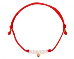 Bransoletka z elemantami z żółtego złota, cyrkonią i perłami. Żółte bransoletki Apart, z cyrkonią, złote. Za 299.00 zł.