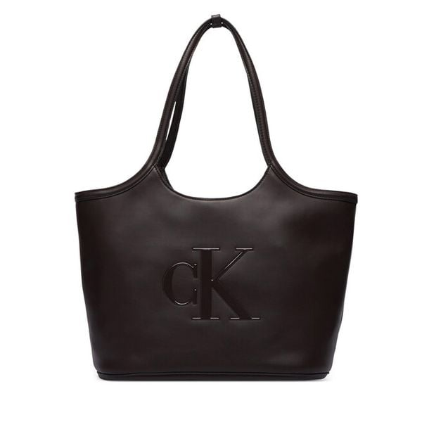 Torebka Calvin Klein. Brązowe shopper Calvin Klein, bez wzorów, bez dodatków. Za 473.99 zł.