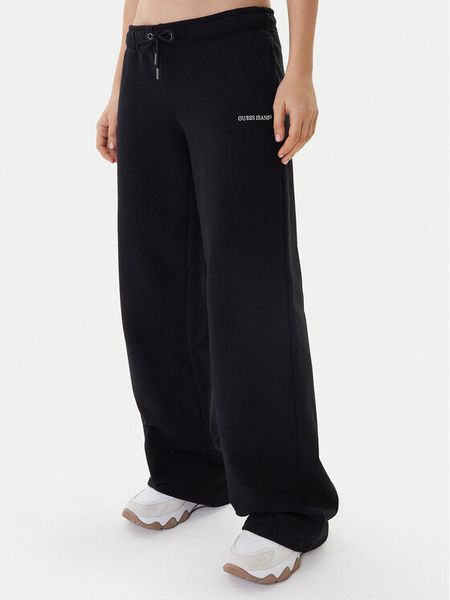 Guess Jeans Spodnie dresowe W6RB52 K68I4 Czarny Regular Fit. Czarne spodnie dresowe Guess Jeans, xxl, z aplikacjami, z bawełny. Za 299.99 zł.