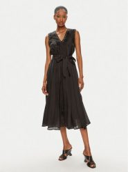 DKNY Sukienka codzienna P4EBTX69 Czarny Regular Fit. Czarne sukienki DKNY, na co dzień, m, bez wzorów, z wiskozy, bez kołnierzyka, bez ramiączek, proste. Za 849.99 zł.