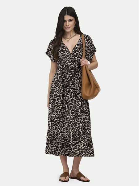 ONLY Sukienka codzienna Zilla Adele 15357778 Beżowy ciemny Regular Fit. Brązowe sukienki Only, na co dzień, xs, bez wzorów, z wiskozy, bez kołnierzyka, bez ramiączek, proste. Za 119.99 zł.