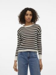 Vero Moda Sweter w kolorze biało-czarnym rozmiar: S. Białe swetry Vero Moda, s, bez wzorów, bez ramiączek. Za 43.78 zł.