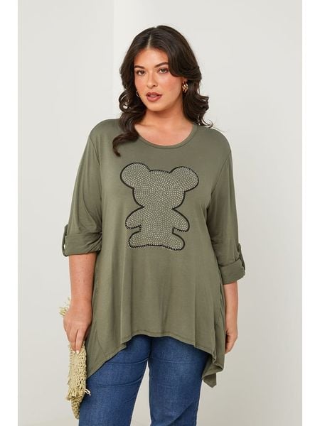 Curvy Lady Bluzka w kolorze khaki rozmiar: 40/42. Brązowe bluzki Curvy Lady, bez wzorów, klasyczne, bez kołnierzyka, bez ramiączek. Za 115.95 zł.