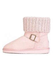 ISLAND BOOT Botki zimowe "Kourtney" w kolorze jasnoróżowym rozmiar: 39. Różowe botki Island Boot, na zimę, bez wzorów, z materiału, bez obcasa, bez zapięcia. Za 160.20 zł.