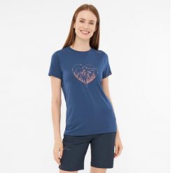 Koszulka turystyczna damska Viking Lenta Bamboo. Niebieskie koszulki sportowe Viking, bez wzorów, bez ramiączek. Za 129.90 zł.
