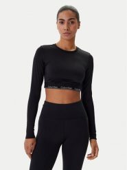 Calvin Klein Swimwear Bluzka LV00Q61128 Czarny Slim Fit. Czarne bluzki Calvin Klein Swimwear, l, bez wzorów, z syntetyku, bez kołnierzyka, bez ramiączek. Za 369.99 zł.