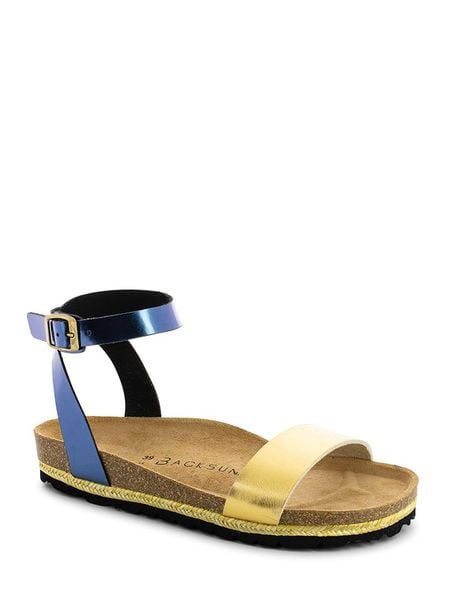 BACKSUN Sandały "Junin" w kolorze złoto-niebieskim rozmiar: 40. Niebieskie sandały Backsun, bez wzorów, klasyczne, z otwartym noskiem, bez obcasa, bez zapięcia. Za 132.05 zł.