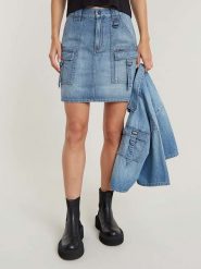 G-Star Spódnica dżinsowa w kolorze błękitnym rozmiar: W31. Niebieskie spódnice G-Star, bez wzorów, z bawełny, retro, mini. Za 170.45 zł.